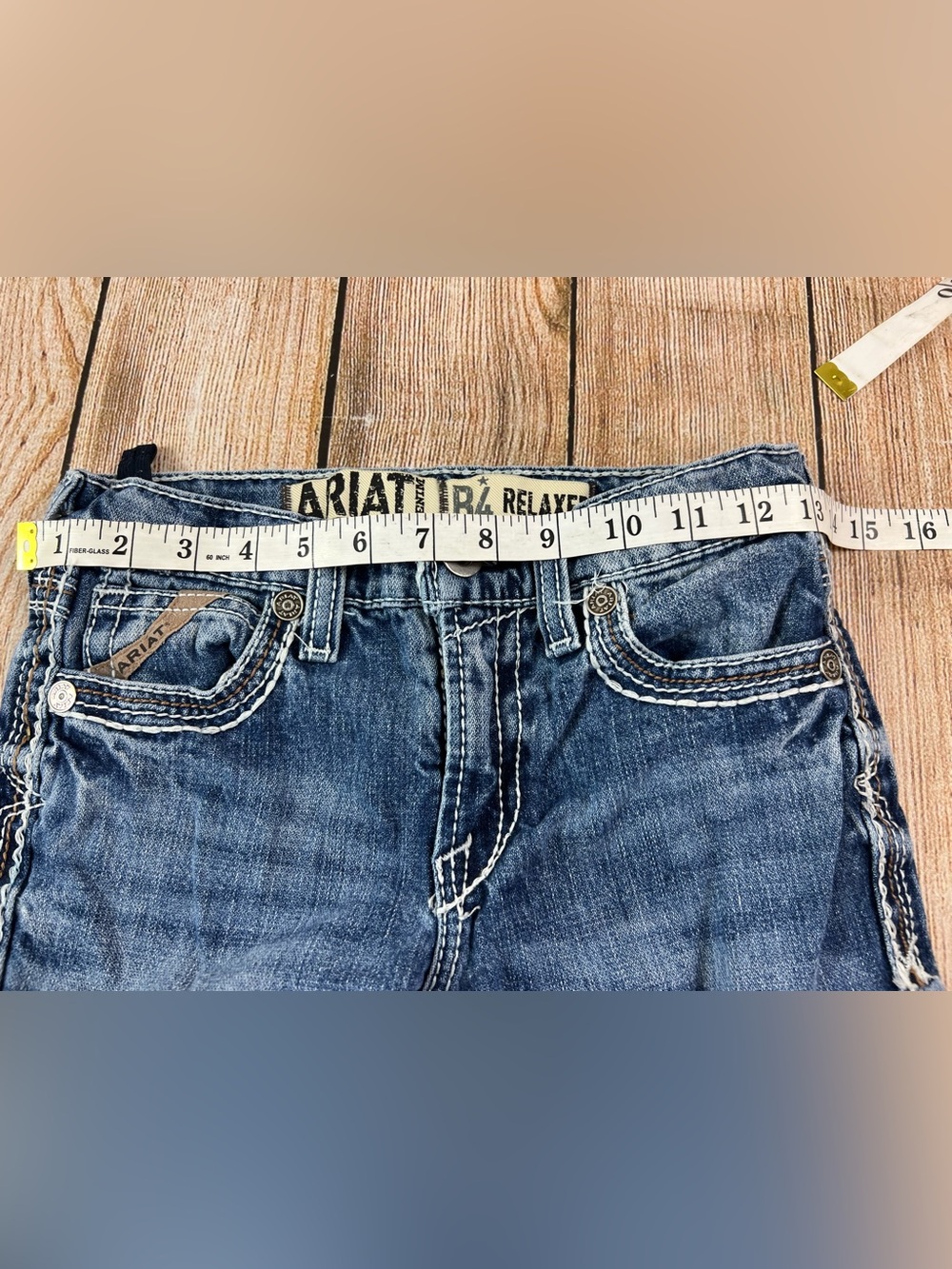 Ariat Western B4 Coltrane Relaxed Bootcut Denim Blue Jeans Boys Size 8 - Picture 6 of 9